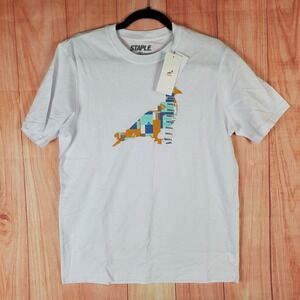 Staple T Shirt Mens Small White Graphic Pigeon Collage Fill Logo Everyday Wear